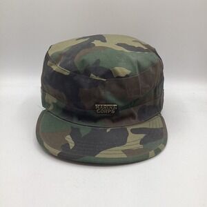 US Military Combat Cap Woodland Camo Size XL & Marine Corp Pin